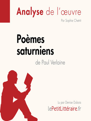 cover image of Poèmes saturniens de Paul Verlaine (Analyse de l'oeuvre)